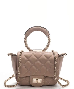 Top Handle Quilted Iconic Shoulder Bag 118-6645 APRICOT